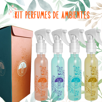 Perfumes Ambientais- Kit C/ 4 Unidades + Caixa Personalizada
