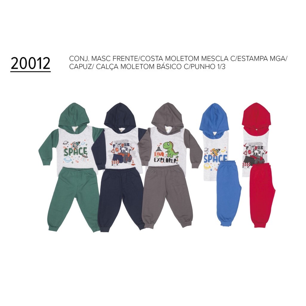 Conjunto Infantil Masculino Blusão e Calça Moletom 1 ao 3