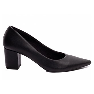 Sapato Scarpin Salto Médio Preto Bico Fino Torricella 601F Tamanho:35;Cor:Preto