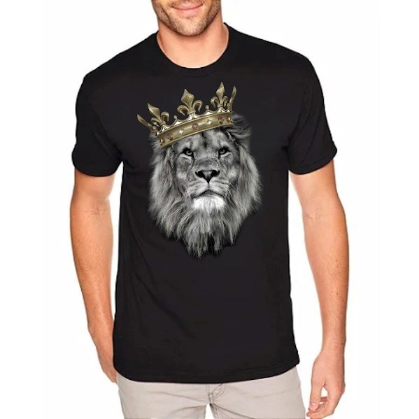 Camiseta Gospel Leão Coroa R2Preta