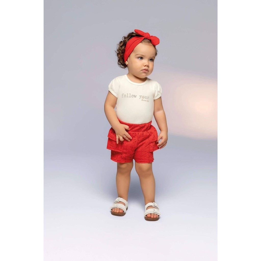 Conjunto Infantil Feminino Blusa e Short Colorittá P ao 3