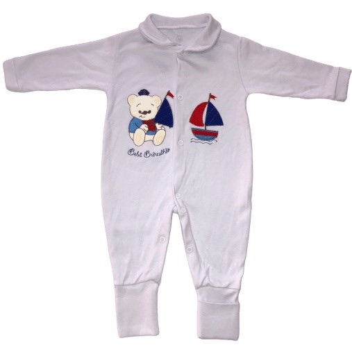 Macacão Bebê Masculino Bordado Bebê Brincalhão RN ao G