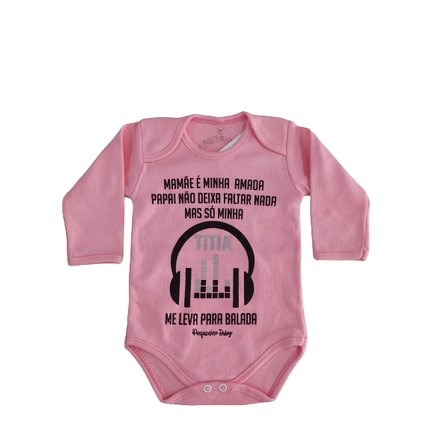 Body Bebe Feminino M Longa Pequenino Baby M ao G