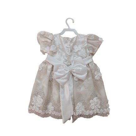 Vestido Infantil Batizado Champagne Rocicle G ao 2