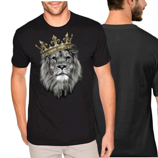 Camiseta Gospel Leão Coroa R2Preta
