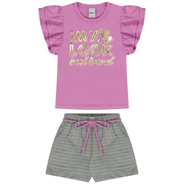 Conjunto Inf Feminino Blusa e Short Angerô 10 ao 16
