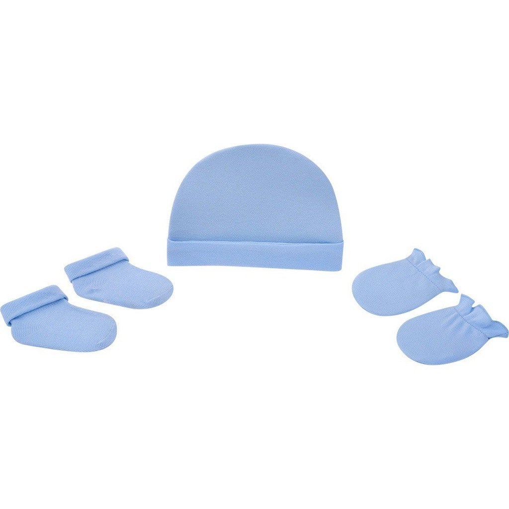 Kit Gorro Luva e Meia Azul Pimpolho