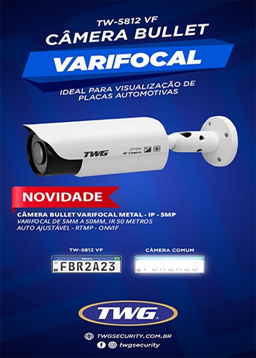 TW 5812 POE - Camera Bullet Metal IP Varifocal RTMP ONVIF