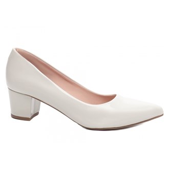 Sapato Scarpin Salto Baixo Branco Torricella AVS 7050-01B_AR Tamanho:40;Cor:branco