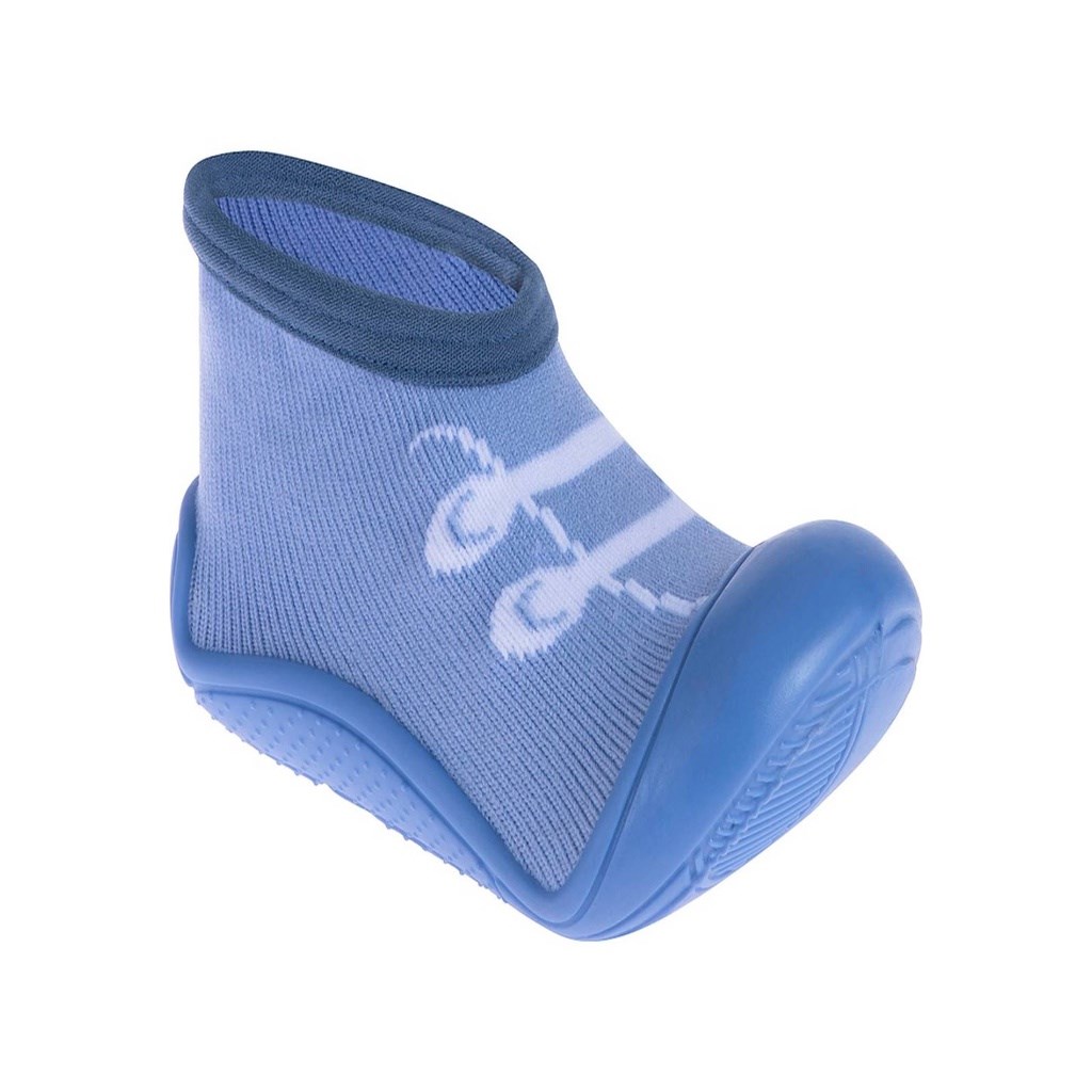 Meia Infantil Masculino Com Sola Cano Baixo Azul Pimpolho