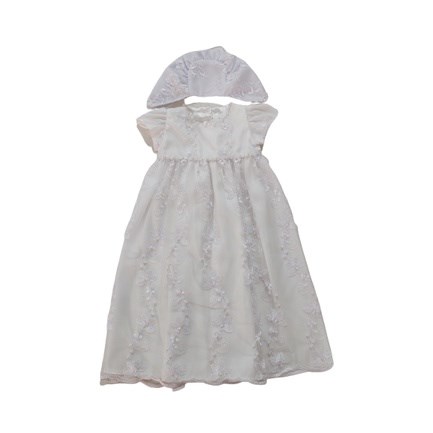 Vestido Bebe Batizado Branco Rocicle M ao G
