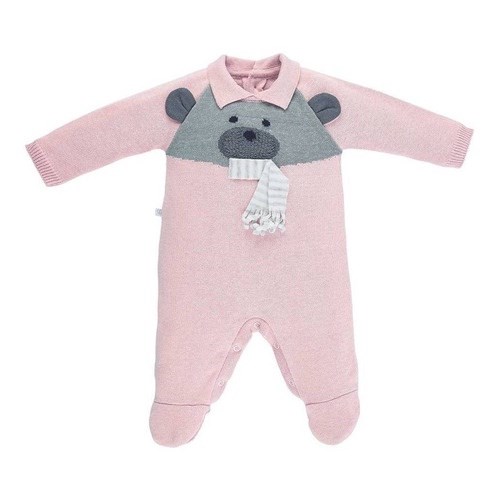 Macacão Bebê Feminino Feliz Rosa Fofinho