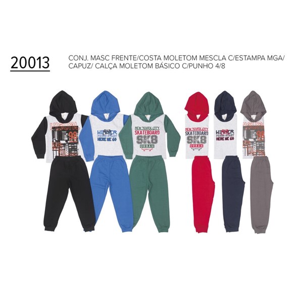 Conjunto Infantil Masculino Blusão e Calça Moletom 4 ao 8