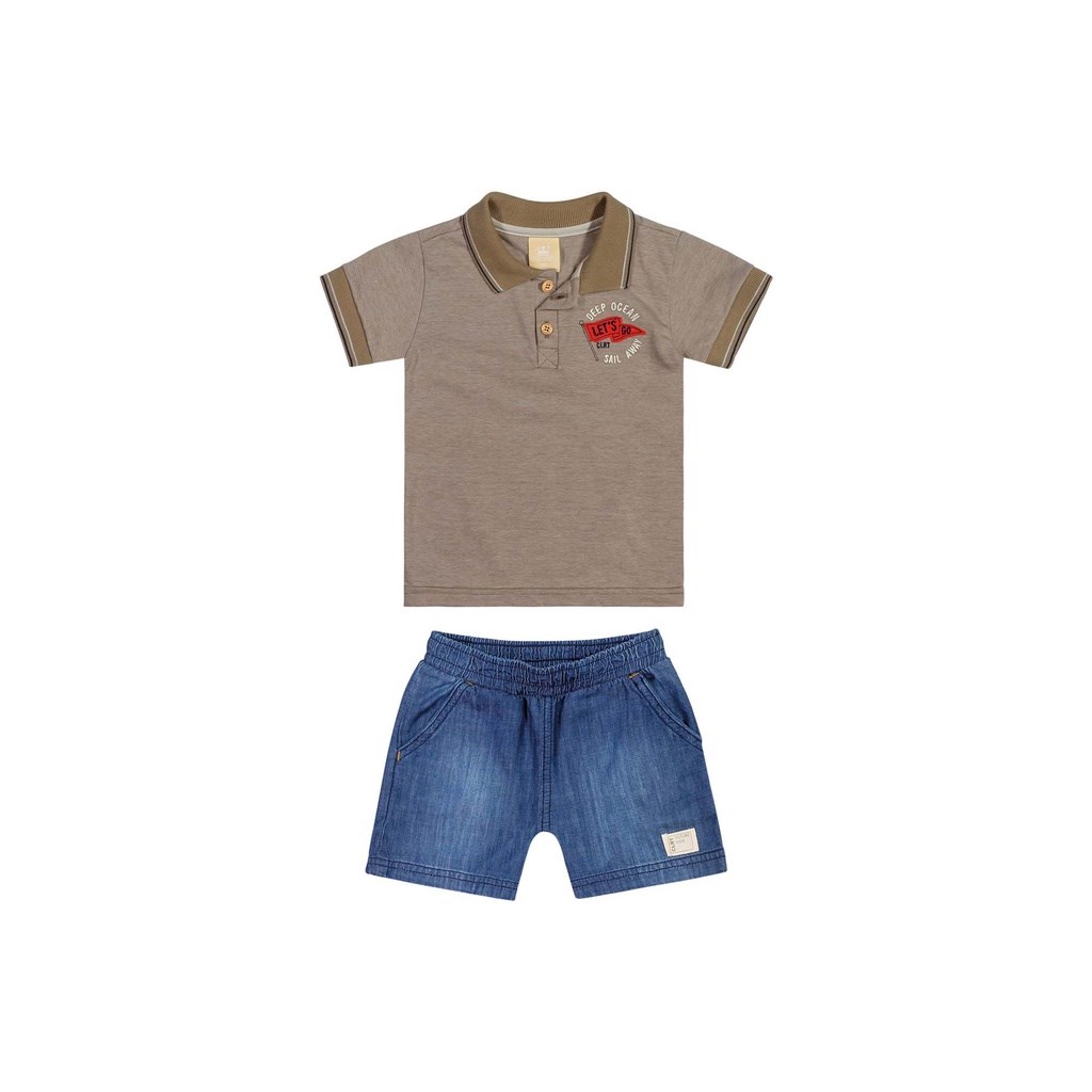 Conjunto Infantil Masculino Polo e Bermuda Colorittá 1 ao 8