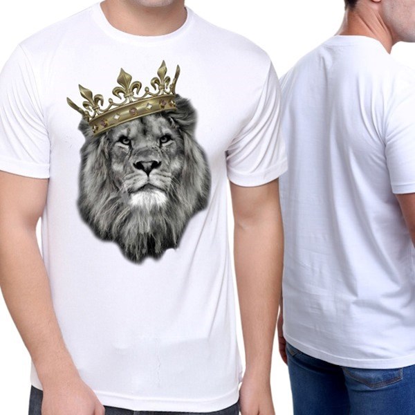Camiseta Gospel Leão Coroa R2Branca