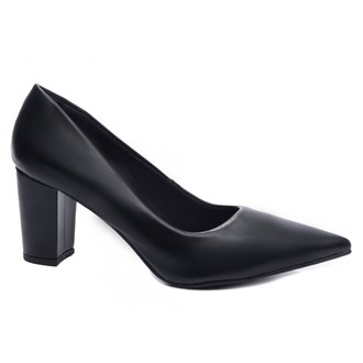 Sapato Scarpin Salto Grosso Napa Preto Torricella AVS 8000-02F_AR Tamanho:41;Cor:Preto