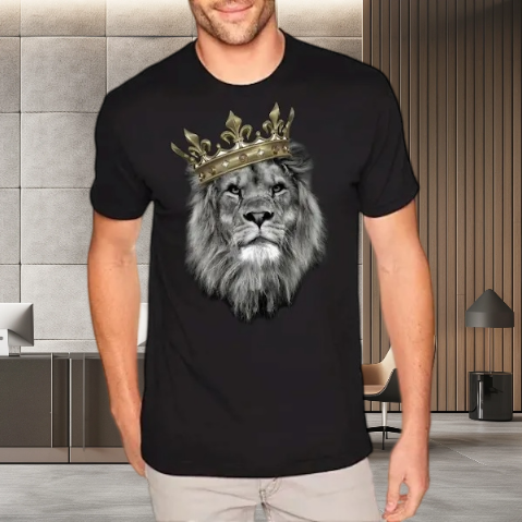 Camiseta Gospel Leão Coroa R2Preta