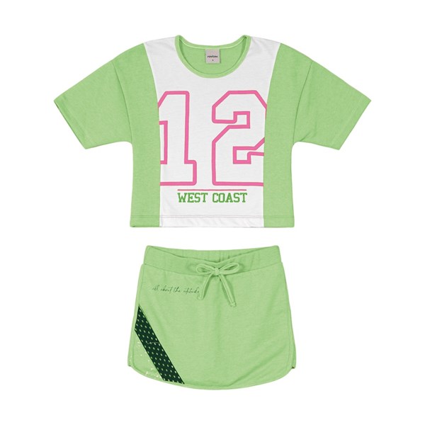 Conjunto Inf Feminino Blusa e Short Saia Rovitex 6 ao 16