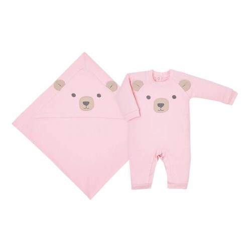 Saída Maternidade Bebê Feminino Rosa Fofinho