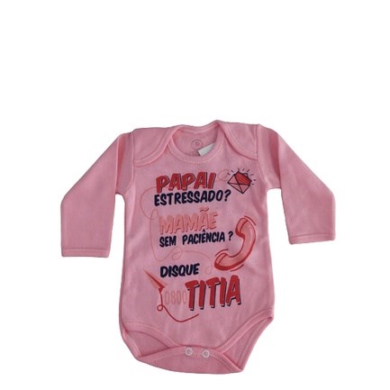 Body Bebe Feminino M Longa Pequenino Baby P ao G