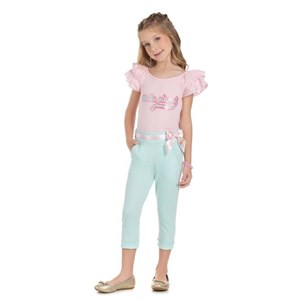 Conjunto Infantil Feminino Blusa e Legging Corsario Pic Nic TAM 12