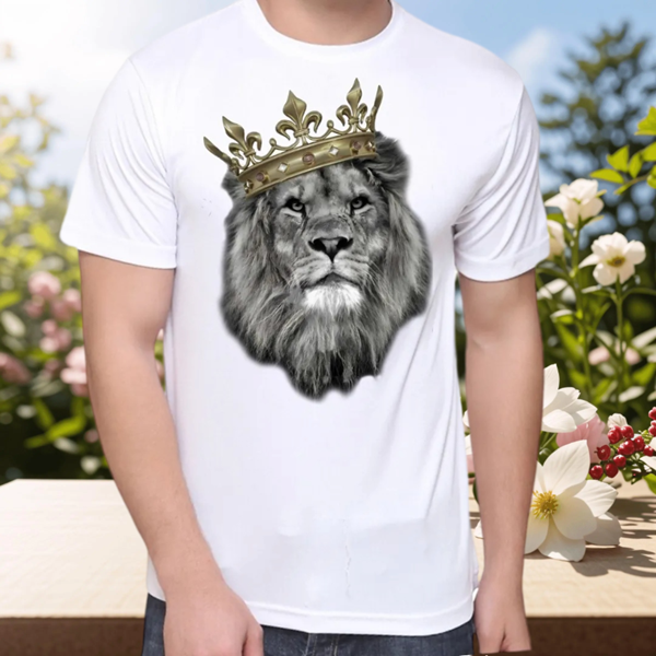Camiseta Gospel Leão Coroa R2Branca