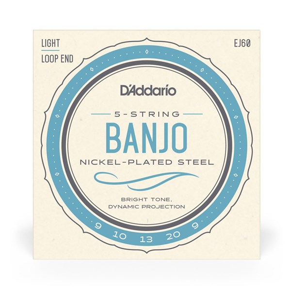 Encordoamento  D'Addario EJ60 P/ Banjo 5 Cordas Nickel 0.009 - EC0143