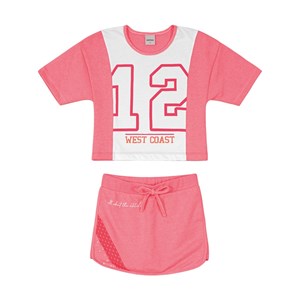 Conjunto Inf Feminino Blusa e Short Saia Rovitex 6 ao 16
