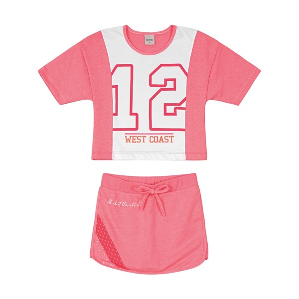 Conjunto Inf Feminino Blusa e Short Saia Rovitex 6 ao 16