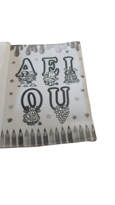 Livro para pintar e depois lavar.