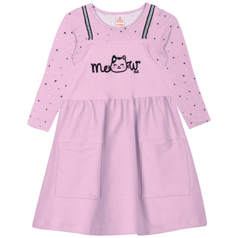 Conjunto Infantil Feminino Salopete e Blusa Marisol G ao 8