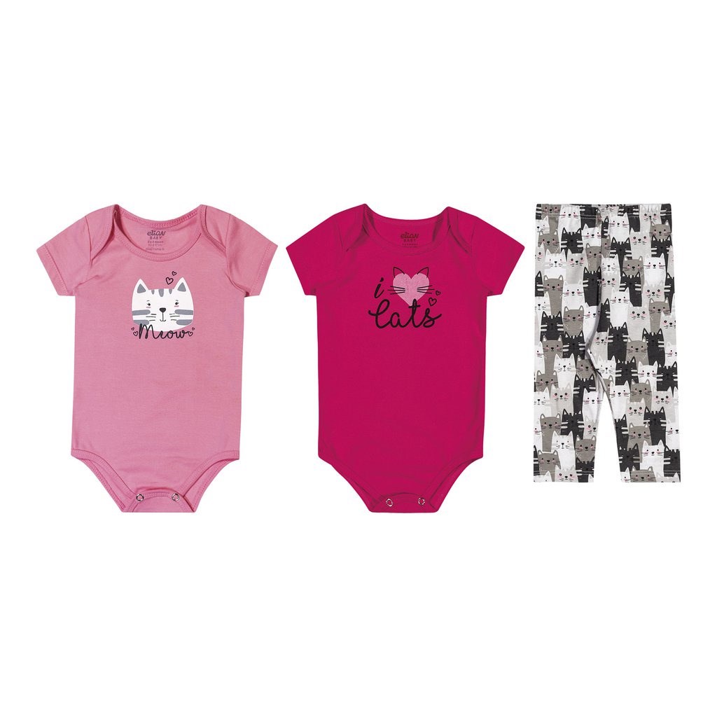 Conjunto Bebê Feminino 3 pçs Elian TAM GG