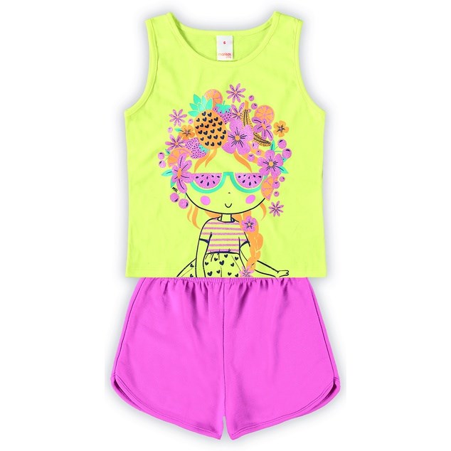 Conjunto Inf Feminino Regata e Short Marisol TAM 2