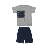 Conjunto Infantil Masculino Camiseta e Bermuda Elian TAM 14