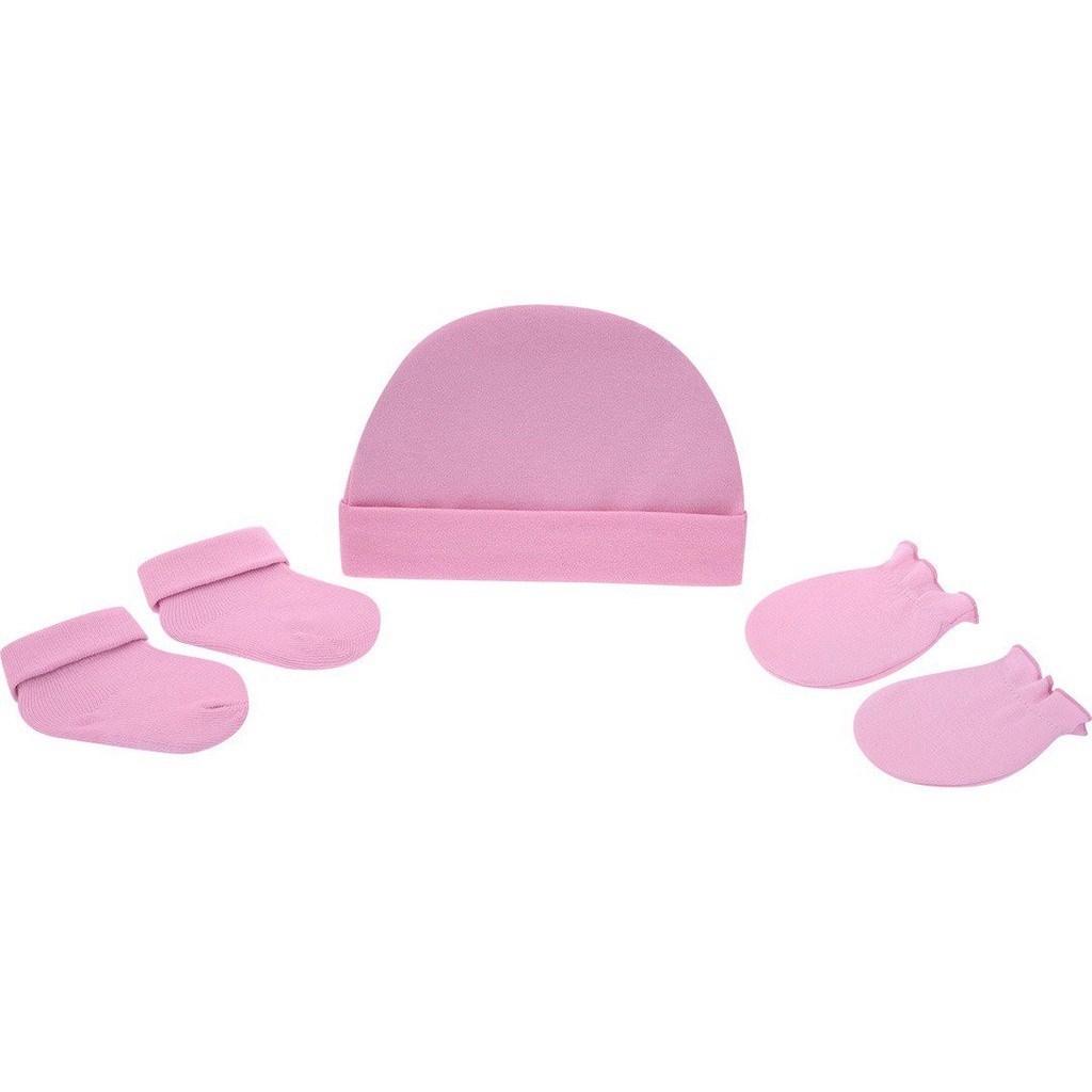 Kit Gorro Luva e Meia Rosa Pimpolho