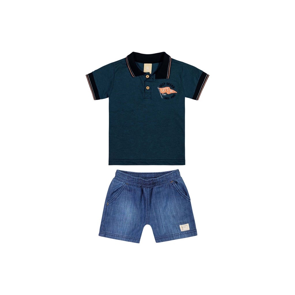 Conjunto Infantil Masculino Polo e Bermuda Colorittá 1 ao 8