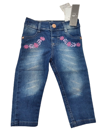 Calça Inf Menina Jeans Pequena Princesa TAM 1