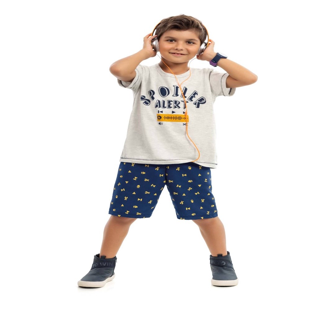 Conjunto Inf Masculino Camiseta + Bermuda Kamylus TAM 14