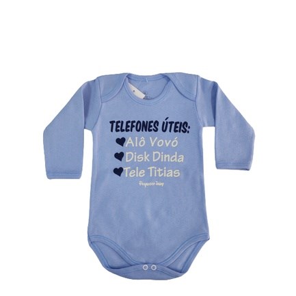 Body Bebe Masculino M Longa Pequenino Baby G