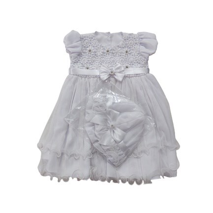Vestido Infantil Batizado Branco Rocicle 3