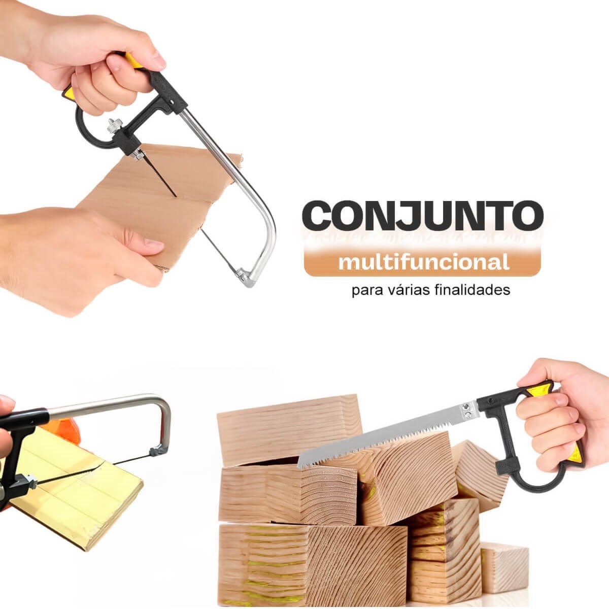 Arco de Serra Multifuncional com 7 Peças para Corte Preciso