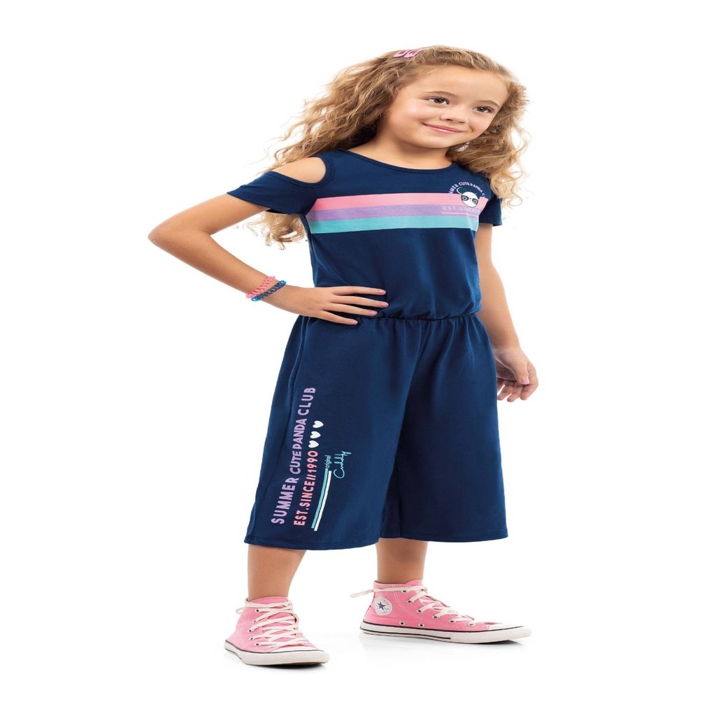 Macacão Infantil Feminino Longo Kamylus 6 ao 14