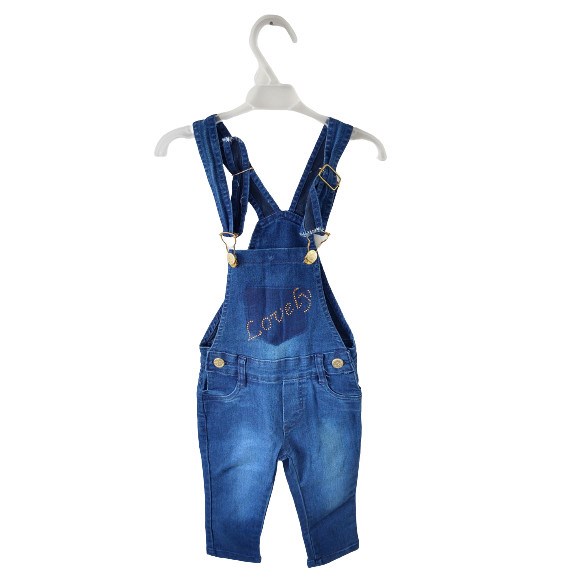 Jardineira Infantil Feminino Jeans Rugido Kids TAM 4