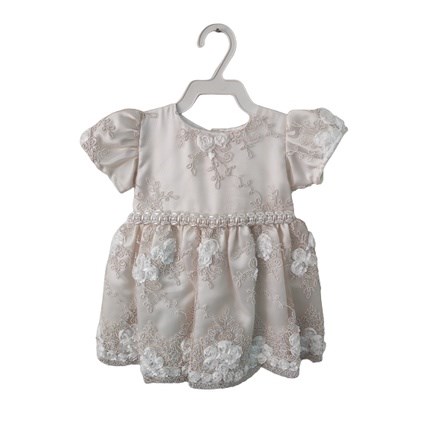 Vestido Infantil Batizado Champagne Rocicle G ao 2