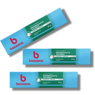 3 Cremes de Barbear Bozzano Refrescante  antibanc - 195g