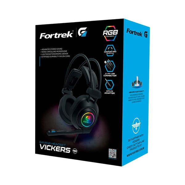 Fone de Ouvido Headset Gamer Fortrek RGB Vickers - AC2463