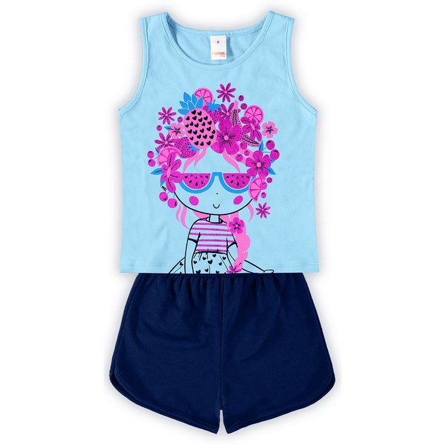 Conjunto Inf Feminino Regata e Short Marisol TAM 2