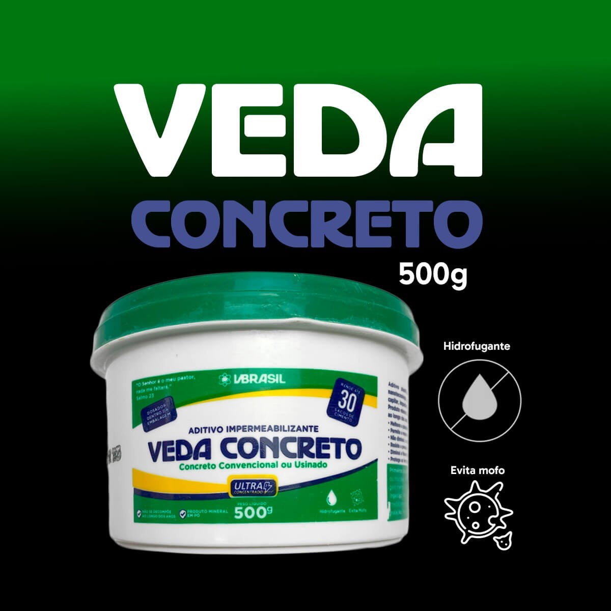 Veda Concreto 500g Aditivo Impermeabilizante para Concreto