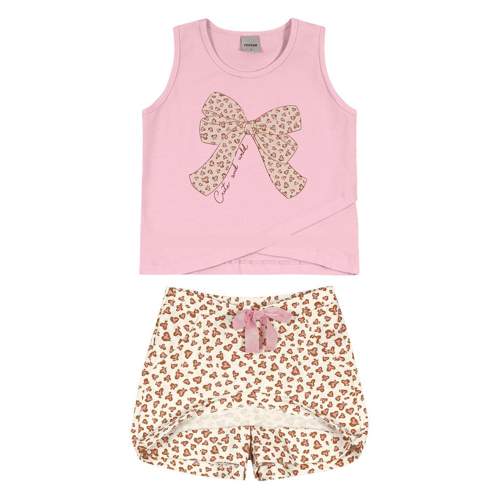 Conjunto Infantil Fem Blusa e Short Rovitex TAM 10