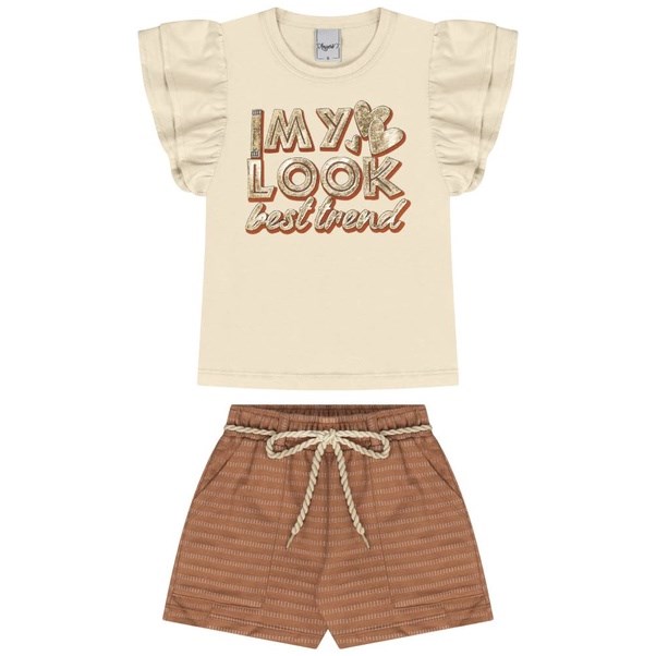 Conjunto Inf Feminino Blusa e Short Angerô 10 ao 16